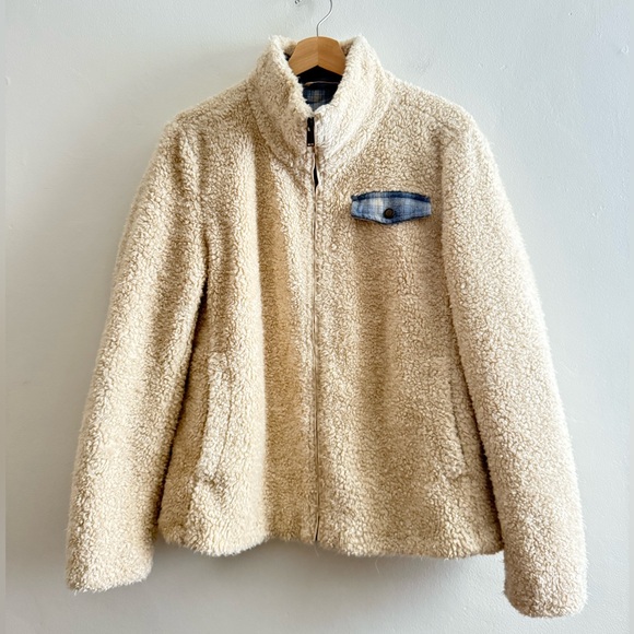 Pendleton Sherpa Zip Jacket in Beige, Size Large - Picture 2 of 16